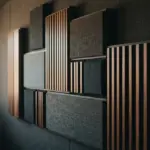 A detailed, close-up view of several elegant acoustic panels in varying sizes